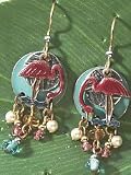 Silver Forest Flamingo Earrings SILVERTONE