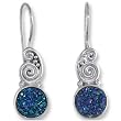 Sterling Silver Caribbean Druzy Dangle Earrings by Sajen