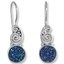 Sterling Silver Caribbean Drusy Dangle Earrings by Sajen