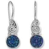 Sterling Silver Caribbean Druzy Dangle Earrings by Sajen