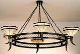 LAMPS BEAUTIFUL Rustic Lodge Wagon Wheel Chandelier by Meyda Tiffany--Excellent customer service--see our feedback.