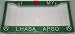 Paw Prints Green Glitter I Love My Lhasa Apso License Plate Frame