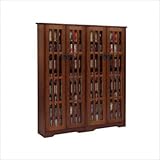 IMAGE OF Leslie Dame Double CD,DVD Wall Rack Media Storage in Dark Cherry