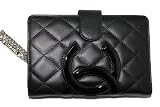 (シャネル)CHANEL　A50080　カンボンライン　コンパクトジップ財布　黒×黒/ピンク　並行輸入品 [ウェア&シューズ]