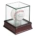 Premium Glass Baseball Display Case - Cherry Wood Base
