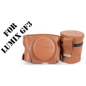 Panasonic DMC-GF3 Leather Case andLens Case For Panasonic Lumix DMC-GF3 and 14-42mm Zoom Lens (PS-463-T)