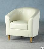 Tempo Tub Cream Faux Leather Chair