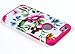 iPhone 6, DandyCase 2in1 Hybrid High Impact Hard Pink & Blue Flower Pattern + Hot Pink Silicone Case Cover for Apple iPhone 6 (4.7