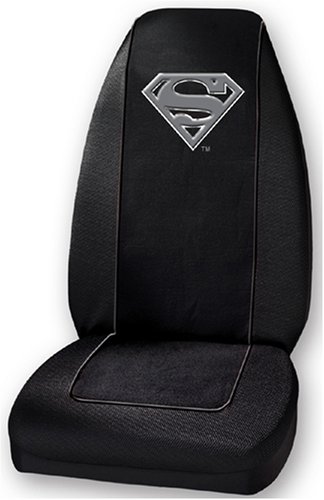 PlastiColor Silver Superman Shield Logo Seat Cover - Single