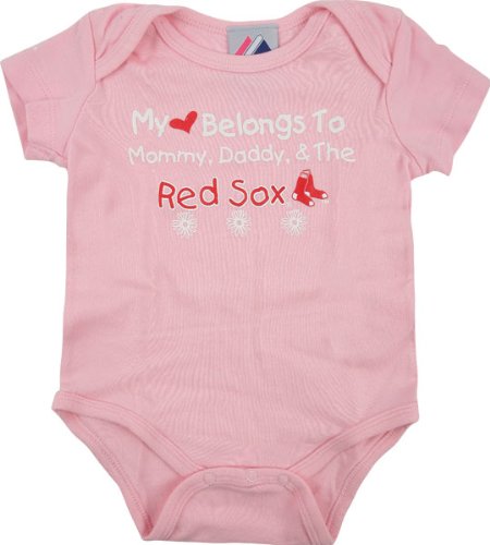 Boston Red Sox Newborn/Infant Girls Pink 'My Heart Belongs To' Creeper