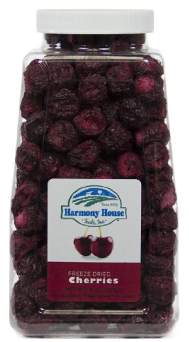 Harmony House Foods Freeze-Dried Cherries, whole (6 oz, Quart Size Jar)