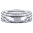 14K White Gold 6mm Four Line Millgrain Band Ring