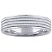 14K White Gold 6mm Four Line Millgrain Band Ring