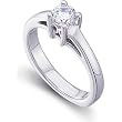 14K White Gold Diamond Solitaire Engagement Ring - 0.50 Ct.