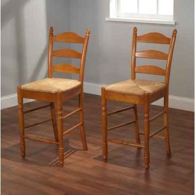 TMS 24-Inch Ladder Back Stool, Oak, Set of 2