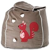 Enlarge toy image: Cheeky Squirrel Kids Bean Bag Cover, Red Squirrel on Sand Beanbag - infant and baby development