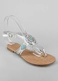 Rhinestone Medallion Lizard Slingback Sandal