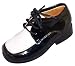 Infant & Toddler Size 3 to 8 Boys Dress Shoes Black & White Two-tone Darling Tuxedo Style Patent Leather Weddings Ringbearer
