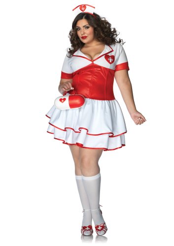 Leg Avenue Women's Plus-Size Naughty Nurse Nightingale Costume