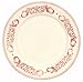 Ceramic Pottery Dinner Plate With Crimson Red Decorative Scroll Design 10.75"D Set / 2