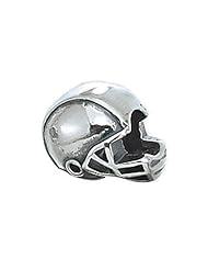 Zable (tm) Sterling Silver Football Helmet Bead / Charm