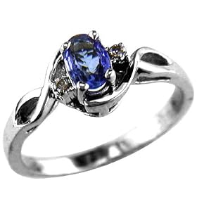 10K White Gold Tanzanite Swirl Ring