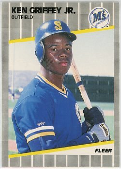 1989 Fleer Ken Griffey Jr. Baseball Rookie Card In Protective Display Case