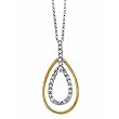 Double Droplet Diamond Pendant Necklace