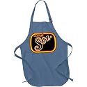 Cerveza Sol Neon Sign Bib Apron, Mid Blue