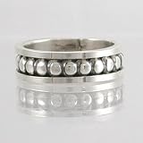 Sterling Silver Beaded Band Ring by Tom Hawk size 10, #10999