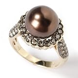 14K Gold Chocolate South Sea Cultured Pearl & Diamond Ring