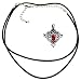 Celtic Heart Open Work Pewter Pendant Red Rhinestone