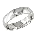 Womens 14K White Gold Comfort-Fit 5mm Simple Wedding Band