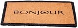 Bonjour Black edged French wording heavy coir doormat 47 by 14 inches