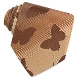 Moschino Brown Butterflies Jacquard Silk Tie