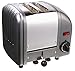 Dualit Classic 2 Slice NewGen Toaster - Stainless Steel - Hand Built in the UK - Replaceable ProHeat elements - Defrost Bread - Mechanical Timer - Metallic Charcoal Classic Toaster