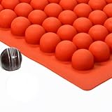 Truffly Made. Medium Round Chocolate Truffle, Jelly and Candy Mold, 63 cavities, One step candy pop-out