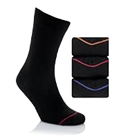3 Pairs of Stripe Lightweight Thermal Socks with Wool