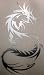 Tribal dragon Brushed chrome die cut decal / sticker