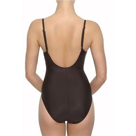 one piece swimsuit,womens swimsuit,sexy swimsuit,solid swimsuit,sport swimsuit,black swimsuit,Miraclesuit Precious Metals Soft Cup One Piece Swimsuit-Back View