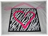 Zebra Stripe Hot Pink Heart Love Wooden Wall Art Sign Teen Girls Bedroom Decor