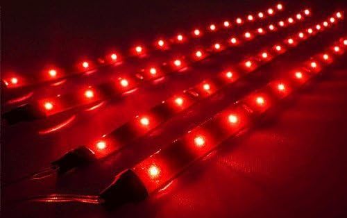 Cutequeen Trading Trading 30cm 5050 15smd LED Car Flexible Waterproof Light Strip Red (pack of 4)