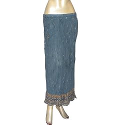 Crinkle Skirt Cotton Printed Dress Size 12 (skt418a)