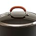 Rachael Ray Hard-Anodized Nonstick 3-Quart Covered Saucepot, Gray with Orange Handles
