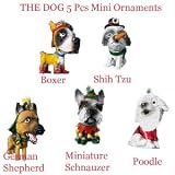 THE DOG Artlist 2'' Mini Holiday Ornaments Boxer, Shih Tzu, German Shepherd, Schnauzer & Poodle