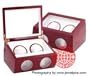 Automatic Double Watch Winder Cherry High Gloss Finish Two Holders Wall Timer For Rolex, Omega, Movado, Baume Mercier, Vacheron, etc.