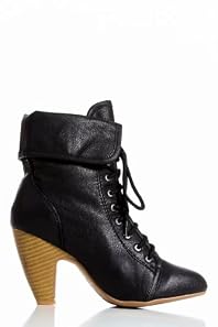 Lace Up Booties in Black