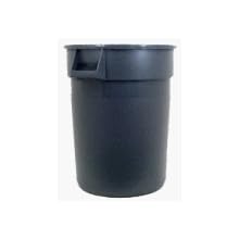 Rubbermaid Commercial FG263200 Gray 32 Gallon LLDPE Round Brute Container without Lid