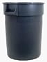 Rubbermaid Brute Refuse Container, Round, Plastic, 32gal, Gray