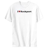 T-Shirt White " I Love Rockport " Maine Usa City